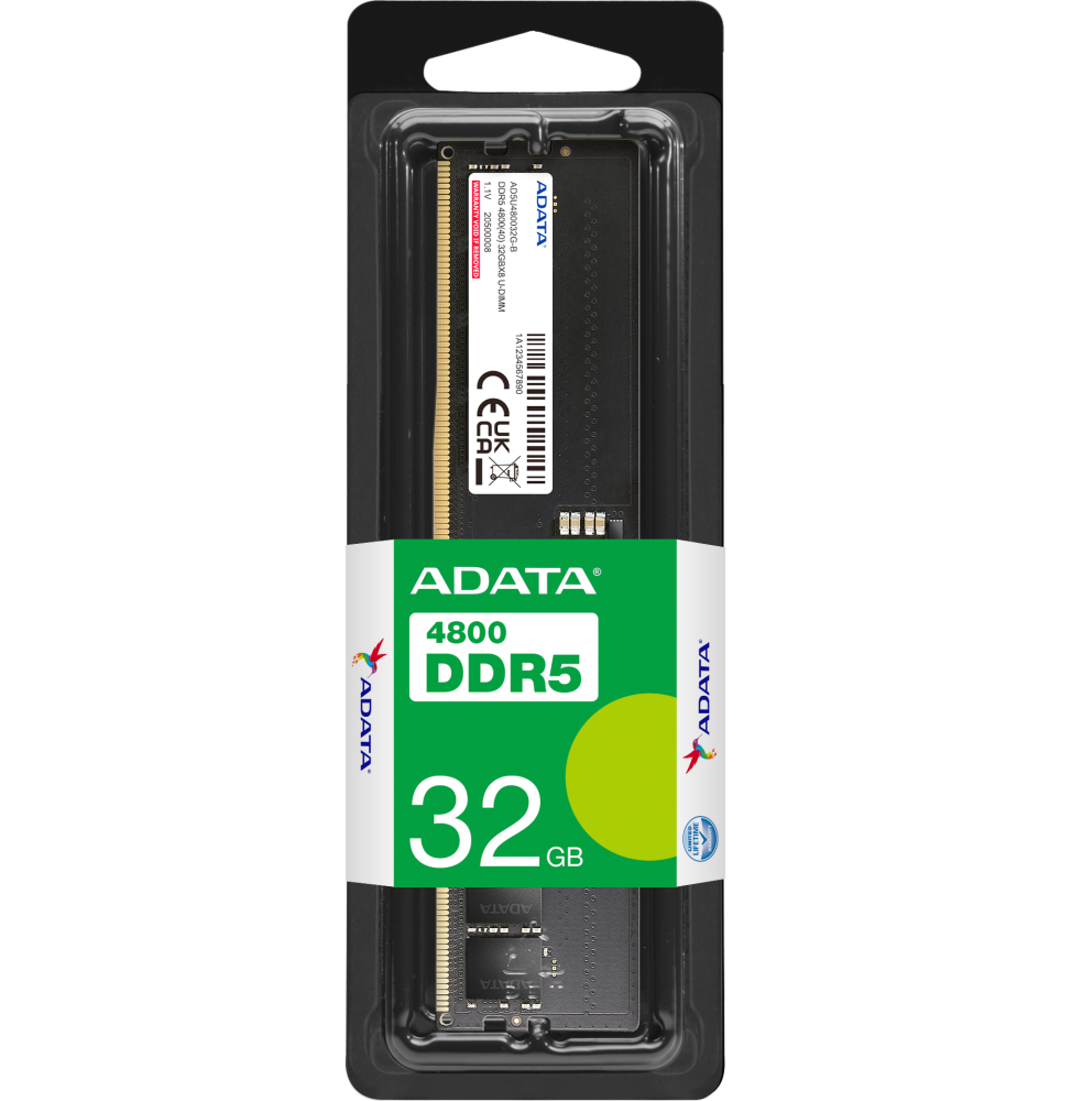 barrette-memoire-adata-u-dimm-32gb-ddr5-4800-mhz-pc-bureau-ad5u480032g-s.png Barrette mémoire ADATA U-DIMM 32GB DDR5-4800 MHz - PC bureau (AD5U480032G-S) – Image 1