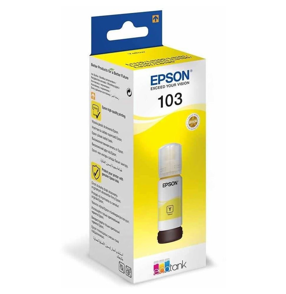 bouteille-d-encre-jaune-103-ecotankits-65-ml-c13t00s44a.jpg Epson 103 Jaune - Bouteille d'encre Epson EcoTank d'origine (C13T00S44A) – Image 1