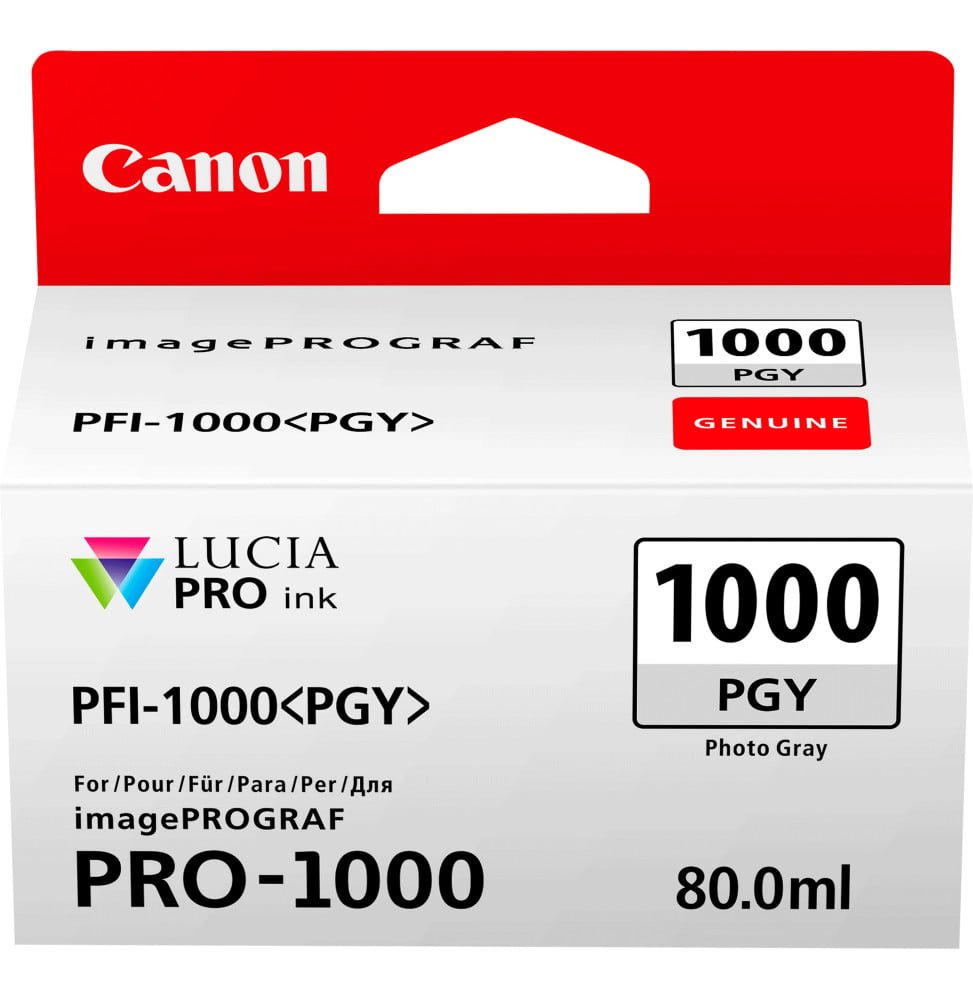 canon-pfi-1000pgy-gris-photo-cartouche-dencre-canon-dorigine-0553c001aa.jpg Canon PFI-1000PGY Gris Photo - Cartouche d'encre Canon d'origine (0553C001AA) – Image 1