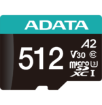 Carte mémoire ADATA Premier Pro 512 Go microSDXC/SDHC UHS-I U3 V30 (AUSDX512GUI3V30SA2-R)