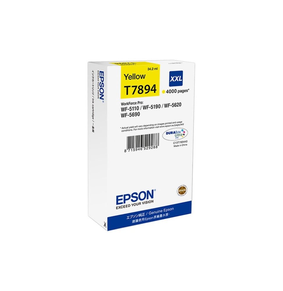 cartouche-d-encre-epson-ultra-jaune-xxl-4000-pages.jpg Cartouche d'encre EPSON Ultra Jaune XXL (4000 pages) – Image 1
