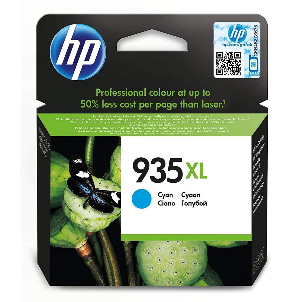 cartouche-d-encre-hp-935-xl-cyan-c2p24ae.jpg HP 935XL Cyan - Cartouche d'encre HP d'origine (C2P24AE) – Image 1