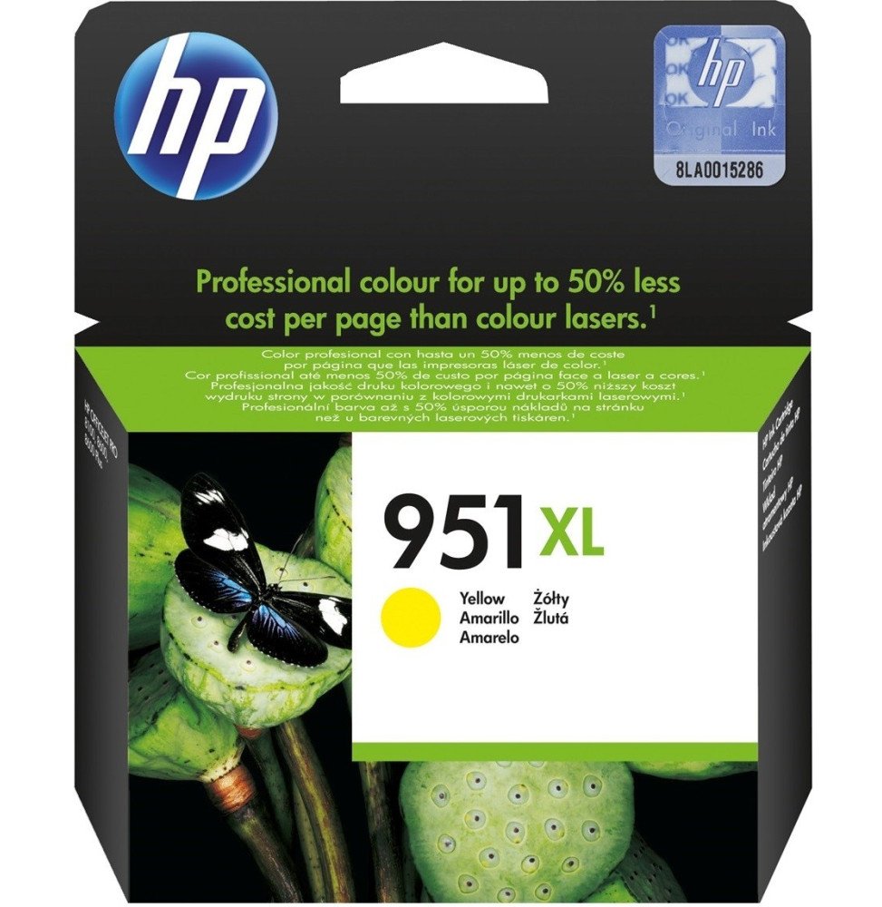 cartouche-d-encre-officejet-jaune-hp-951xl-cn048ae.jpg HP 951XL Jaune - Cartouche d'encre grande capacité HP d'origine (CN048AE) – Image 1