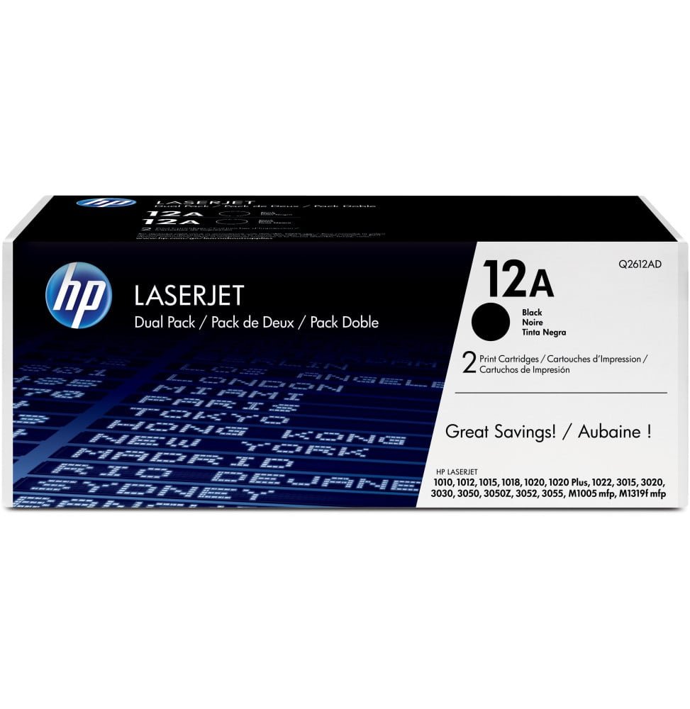 cartouche-de-toner-hp-12a-2-pack-laserjet-cartridge-noirq2612af.jpg HP 12A Noir (Q2612AF) - Pack de 2 Toner HP LaserJet d'origine – Image 1