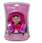 Casque CELLY pour enfants avec stickers - Rose - Jack 3,5 mm (KIDSBEATPK) – Image 6