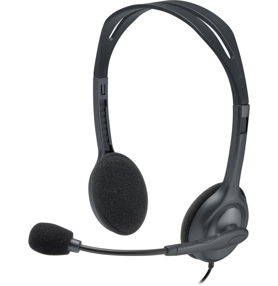 casque-micro-logitech-stereo-headset-h111-jack-35mm-981-000593.jpg Casque stéréo professionnel H111 Logitech - Jack 3,5 mm (981-000593) – Image 1