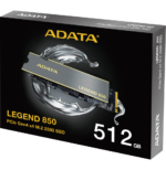 Disque Dur interne SSD ADATA LEGEND 850 PCIe Gen4 x4 M.2 2280 - 500 Go (ALEG-850-512GCS) – Image 3