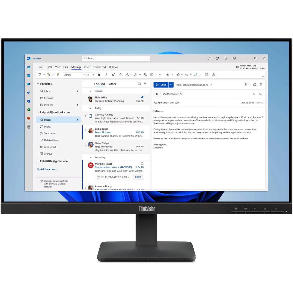 ecran-plat-24-lenovo-thinkvision-s24-4e-64b5kat1eu.png Écran Plat 24" Lenovo ThinkVision S24-4e (64B5KAT1EU) – Image 1