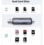 Lecteur de Carte SD Ugreen USB C USB 3.0 2 en 1 Adaptateur de Carte SD en Aluminium (50706) – Image 2