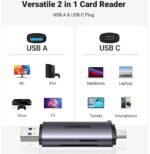 Lecteur de Carte SD Ugreen USB C USB 3.0 2 en 1 Adaptateur de Carte SD en Aluminium (50706) – Image 5