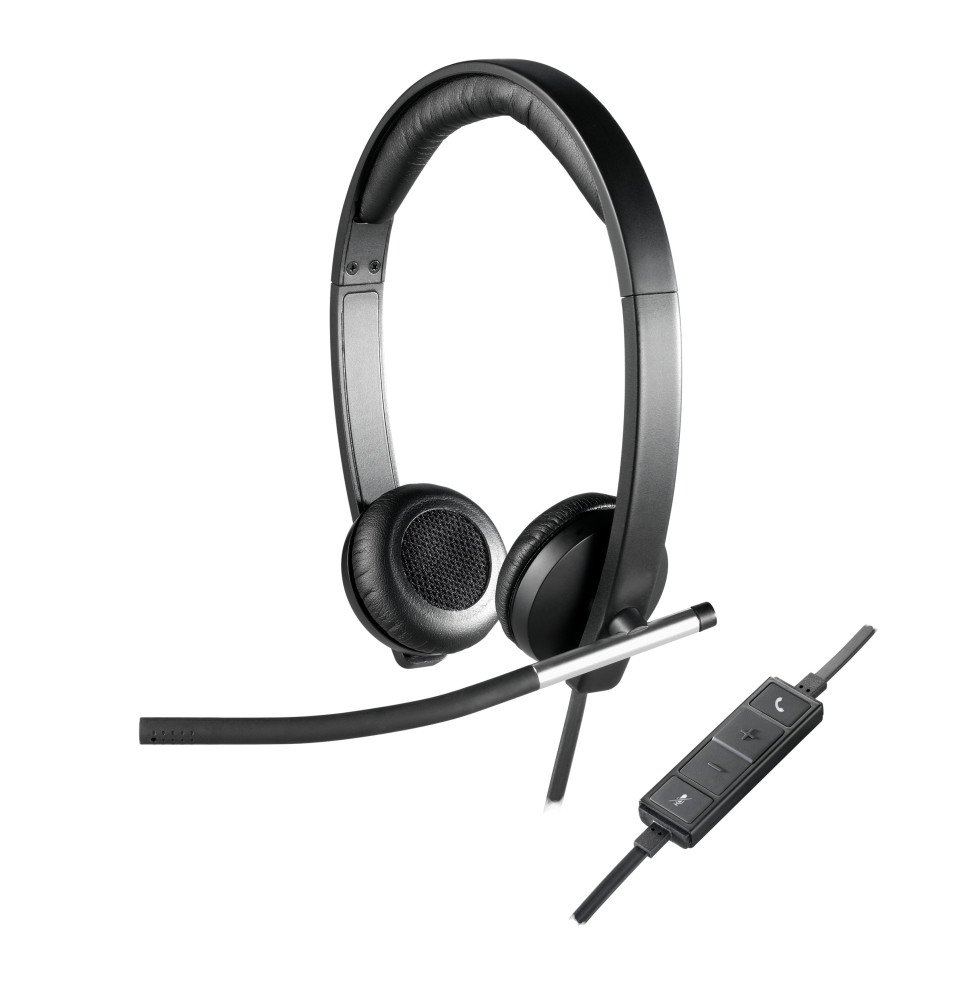logitech-h650e-casque-avec-fil-arceau-bureau-centre-d-appels-usb-type-a-noir-argent-981-000519.jpg Logitech H650e Casque Avec fil Arceau Bureau/Centre d'appels USB Type-A Noir, Argent (981-000519) – Image 1