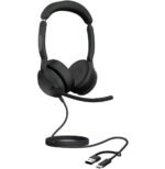 Micro-casque Jabra Evolve2 50 version stereo MS, adaptateur USB C/A (25089-999-799)