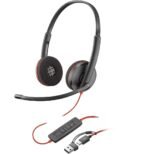 Micro-casque POLY Blackwire 3220 stéréo USB-C + adaptateur USB-C/A (8X228AA)