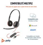 Micro-casque POLY Blackwire 3220 stéréo USB-C + adaptateur USB-C/A (8X228AA) – Image 6
