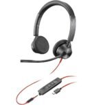 Micro-casque POLY Blackwire 3325 stéréo USB-C + connexion 3,5 mm + adaptateur USB-C/A (8X221AA)