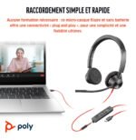 Micro-casque POLY Blackwire 3325 stéréo USB-C + connexion 3,5 mm + adaptateur USB-C/A (8X221AA) – Image 6
