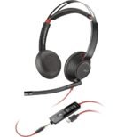 Micro-casque POLY Blackwire 5220 stéréo USB-C + connexion 3,5 mm + adaptateur USB-C/A (8X231AA)