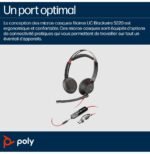 Micro-casque POLY Blackwire 5220 stéréo USB-C + connexion 3,5 mm + adaptateur USB-C/A (8X231AA) – Image 3