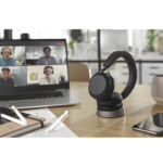 Micro-casque sans fil Jabra Evolve2 75 USB-A UC avec socle de recharge - Noir (27599-989-989) – Image 7