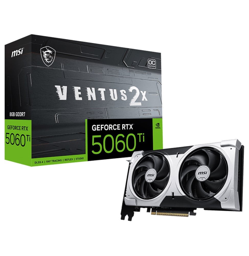 msi-geforce-rtx-5060-ti-8g-ventus-2x-oc-plus.jpg MSI GeForce RTX 5060 Ti 8G VENTUS 2X OC PLUS – Image 1