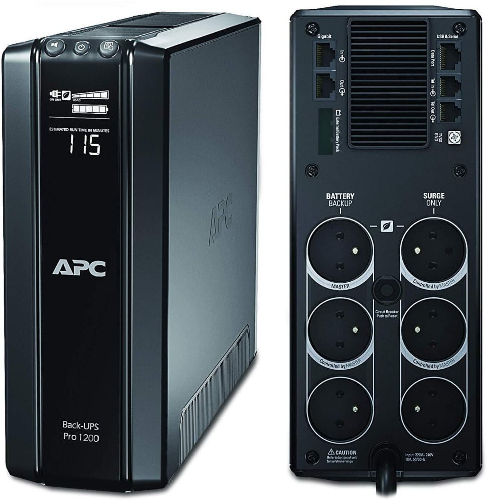onduleur-apc-power-saving-back-ups-pro-1200-230v-cee-7-5.jpg Onduleur Line-Interactive APC Pro Back-UPS BR1200G-FR - 720 W / 1200 VA - 6 prises FR – Image 1