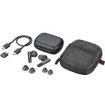 POLY Écouteurs noir charbon Voyager Free 60 UC +adaptateur USB-C BT700 + étui de charge de base (7Y8H4AA) – Image 4