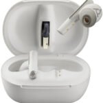 POLY Écouteurs sable blanc Voyager Free 60+ UC + adaptateur USB-A BT700 + étui de charge avec écran tactile (7Y8G5AA)