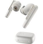 POLY Écouteurs sable blanc Voyager Free 60 UC + adaptateur USB-A BT700 + étui de charge de base (7Y8L3AA) – Image 3