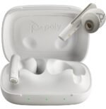 POLY Écouteurs sable blanc Voyager Free 60 UC + adaptateur USB-A BT700 + étui de charge de base (7Y8L3AA) – Image 5