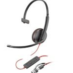 POLY Micro-casque Blackwire 3210 monaural USB-C + adaptateur USB-C/A (8X214AA)