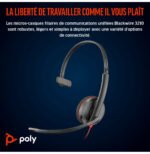 POLY Micro-casque Blackwire 3210 monaural USB-C + adaptateur USB-C/A (8X214AA) – Image 4