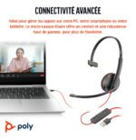 POLY Micro-casque Blackwire 3210 monaural USB-C + adaptateur USB-C/A (8X214AA) – Image 5