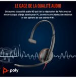 POLY Micro-casque Blackwire 3210 monaural USB-C + adaptateur USB-C/A (8X214AA) – Image 6