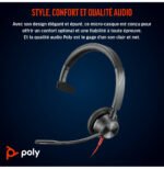 POLY Micro-casque Blackwire 3315 monaural USB-C certifié Microsoft Teams + connexion 3,5 mm + adaptateur USB-C/A (8X218AA) – Image 6