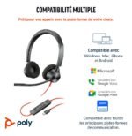 POLY Micro-casque Blackwire 3320 stéréo USB-C certifié Microsoft Teams + adaptateur USB-C/A (8X220AA) – Image 2