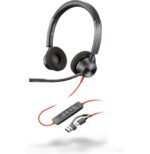POLY Micro-casque Blackwire 3320 stéréo USB-C certifié Microsoft Teams + adaptateur USB-C/A (8X220AA)