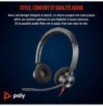 POLY Micro-casque Blackwire 3320 stéréo USB-C certifié Microsoft Teams + adaptateur USB-C/A (8X220AA) – Image 5