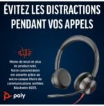 POLY Micro-casque Blackwire 8225 stéréo USB-C certifié Microsoft Teams + adaptateur USB-C/A (8X225AA) – Image 5