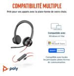 POLY Micro-casque Blackwire 8225 stéréo USB-C certifié Microsoft Teams + adaptateur USB-C/A (8X225AA) – Image 7