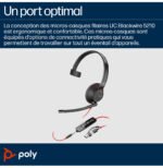 POLY Micro-casque monaural USB-C Blackwire 5210 + prise 3,5 mm + adaptateur USB-C/A (8X230AA) – Image 2