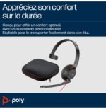 POLY Micro-casque monaural USB-C Blackwire 5210 + prise 3,5 mm + adaptateur USB-C/A (8X230AA) – Image 3