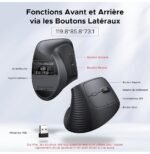 Souris sans fil Ugreen Vertical M571 Ergonomique 2.4GHz - Noir (55916) – Image 7