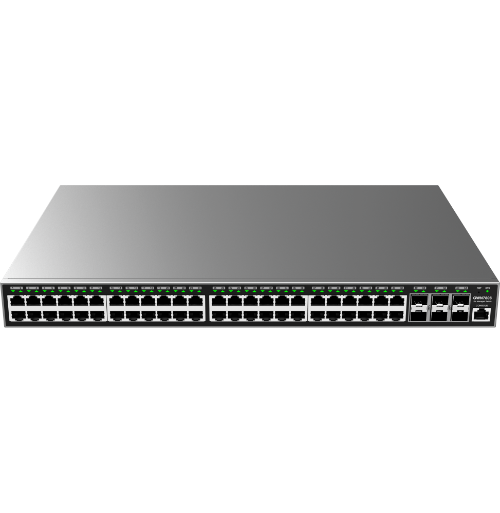 switch-administrable-niveau-2-grandstream-gwn7806-48-ports-gigabit-6-ports-sfp-gigabit.png Switch Administrable Niveau 2+ Grandstream GWN7806 48 Ports Gigabit + 6 Ports SFP+ Gigabit – Image 1
