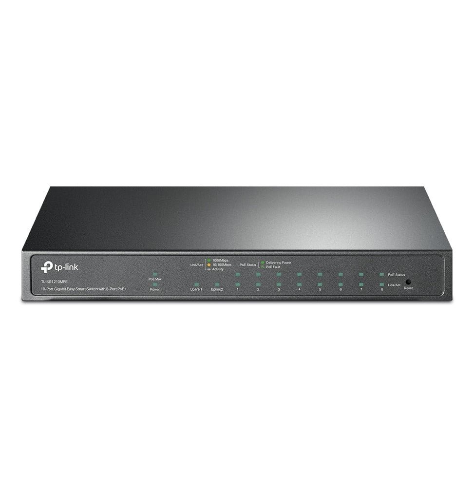 switch-administrable-tp-link-tl-sg1210mpe-9-ports-gigabit-rj45-et-1-port-combo-gigabit-sfp-rj45-poe-123-w.jpg Switch Administrable TP Link TL-SG1210MPE 9 ports Gigabit RJ45 et 1 port combo Gigabit SFP / RJ45 - PoE 123 W – Image 1