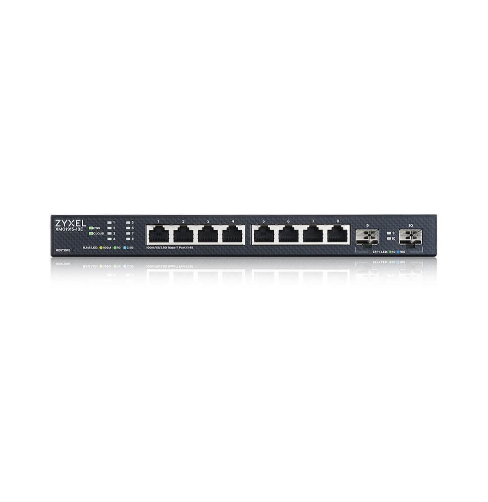 switch-administrable-zyxel-xmg1915-18ep-8-ports-gigabit-25gbe-avec-2-uplink-sfp-poe-xmg1915-18ep-eu0101f.jpg Switch Administrable Zyxel XMG1915-18EP - 8 ports Gigabit 2.5GbE avec 2 Uplink SFP+ / PoE++ (XMG1915-18EP-EU0101F) – Image 1