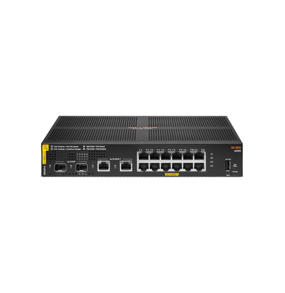 switch-aruba-6000-12g-classe-4-poe-2g-2sfp-139-w-r8n89a.png Switch Aruba 6000 12G Classe 4 PoE 2G/2SFP 139 W (R8N89A) – Image 1