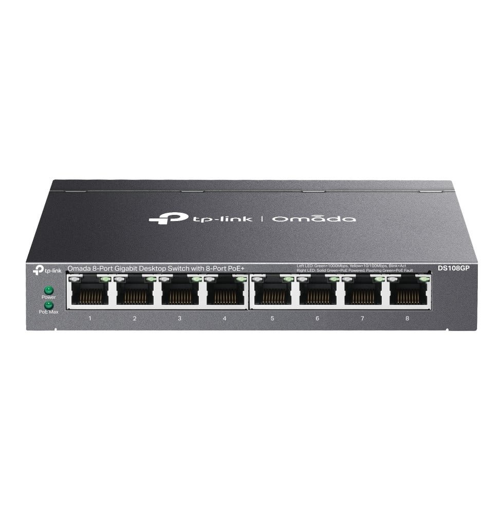 switch-de-bureau-tp-link-ds108gp-non-administrable-8-ports-poe-gigabit.jpg Switch de bureau TP Link DS108GP non administrable 8 ports PoE+ Gigabit – Image 1
