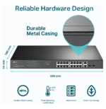 Switch TP-Link TL-SG1218MP 18 ports Gigabit rackable avec 16 PoE+ – Image 7
