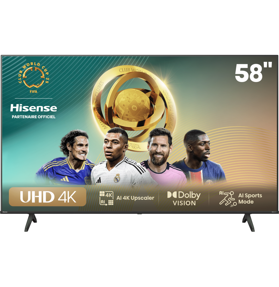 televiseur-hisense-58-smart-uhd-4k-58a6n-recepteur-integre.png Téléviseur Hisense 58" Smart UHD 4K 58A6N + Récepteur intégré – Image 1