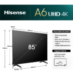 Téléviseur Hisense 85'' Smart UHD 4K 85A6N + Récepteur intégré – Image 5